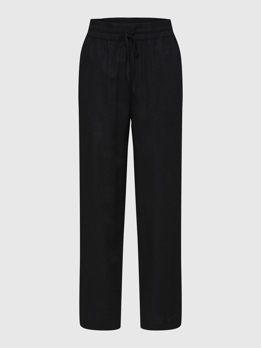 Selected VISCOSE BLEND TROUSERS, Black, highres - 16089062_Black_001.jpg