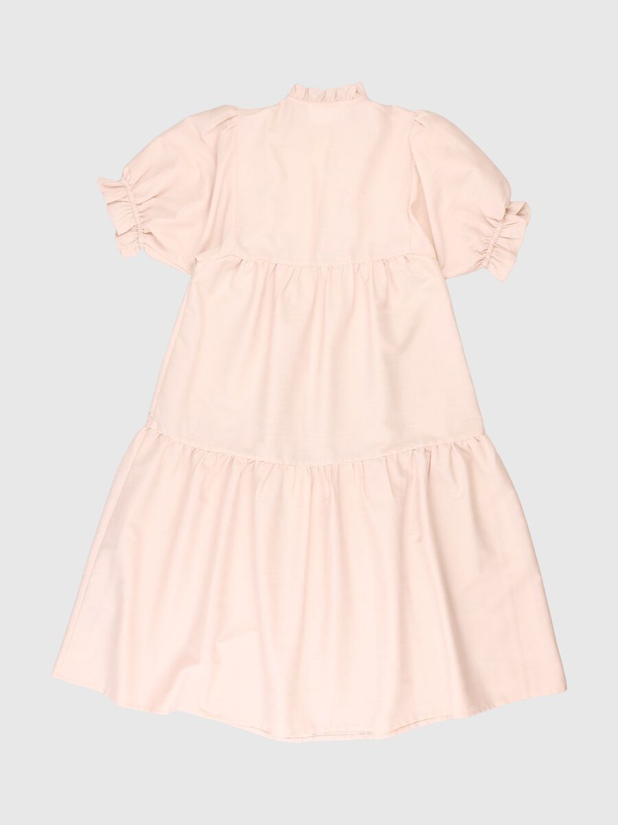 Selected FRILL TRIM PUFF SLEEVE DRESS, Cameo Rose, highres - 80000263_CameoRose_002.jpg
