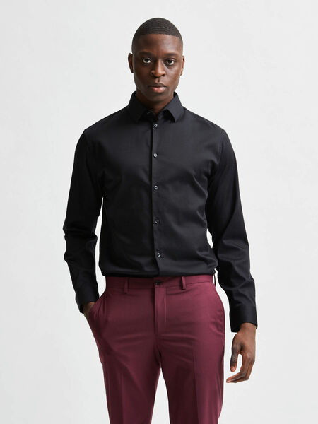 Selected SLIM FIT SHIRT, Black, highres - 16077346_Black_003.jpg