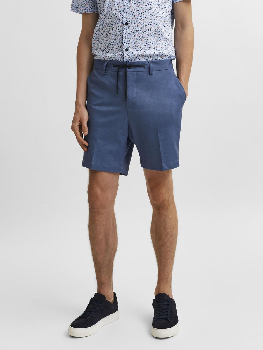 Selected TAILORED LOOK STRETCH CARGO SHORTS, Blue Shadow, highres - 16079023_BlueShadow_003.jpg