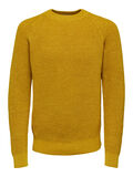 Selected CREW NECK KNITTED PULLOVER, Honey, highres - 16082448_Honey_906661_001.jpg