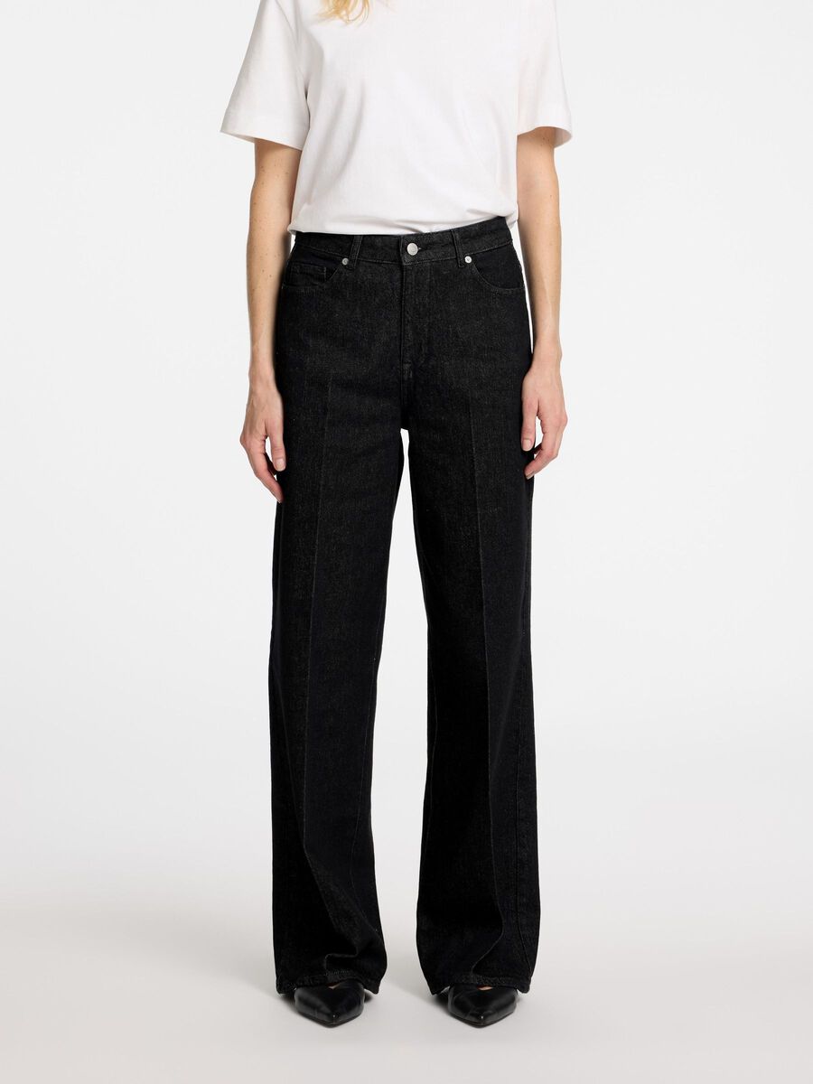 Selected TAILORED WIDE FIT JEANS, Black Denim, highres - 16097782_BlackDenim_1185215_003.jpg