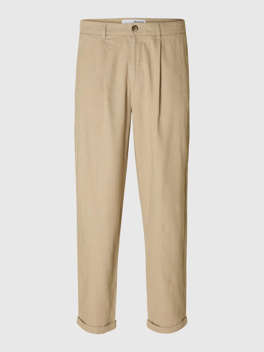 Selected CROPPED RELAXED FIT TROUSERS, Chinchilla, highres - 16092732_Chinchilla_1165139_001.jpg