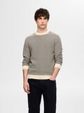 Selected STRIPED CREWNECK KNITTED PULLOVER, Oatmeal, highres - 16094580_Oatmeal_1128565_003.jpg