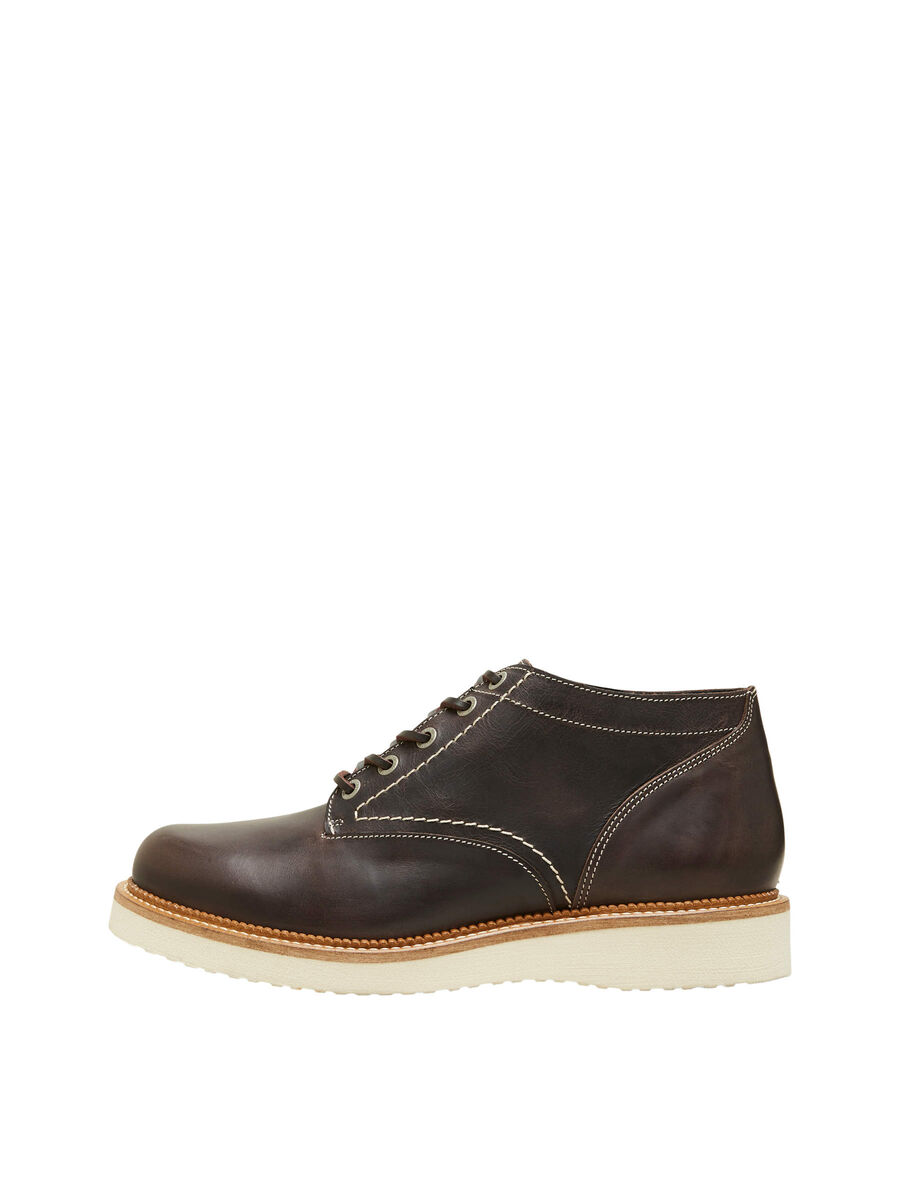 Selected CUIR FABRIQUÉ À LA MAIN BOTTES, Chocolate Brown, highres - 16081330_ChocolateBrown_001.jpg
