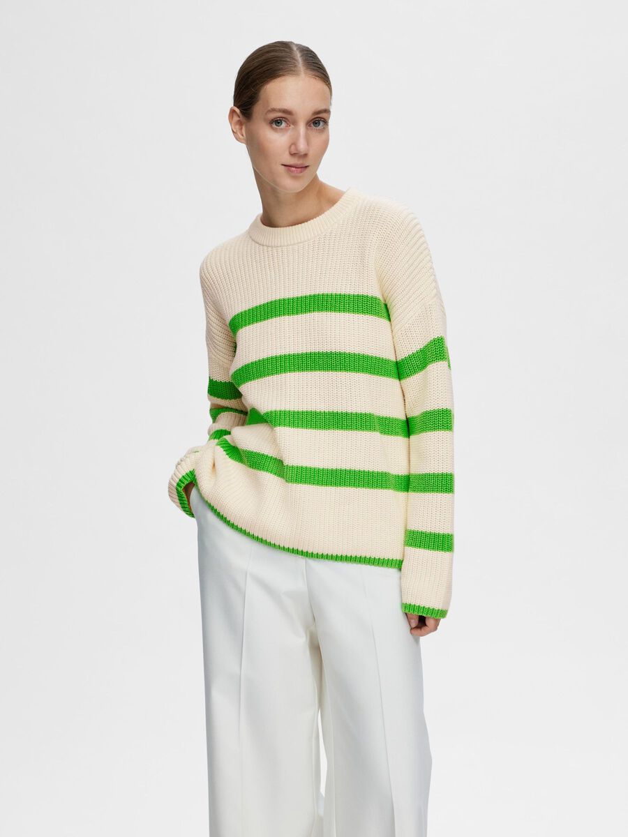 Selected STRIPED KNITTED JUMPER, Snow White, highres - 16088434_SnowWhite_1077935_003.jpg