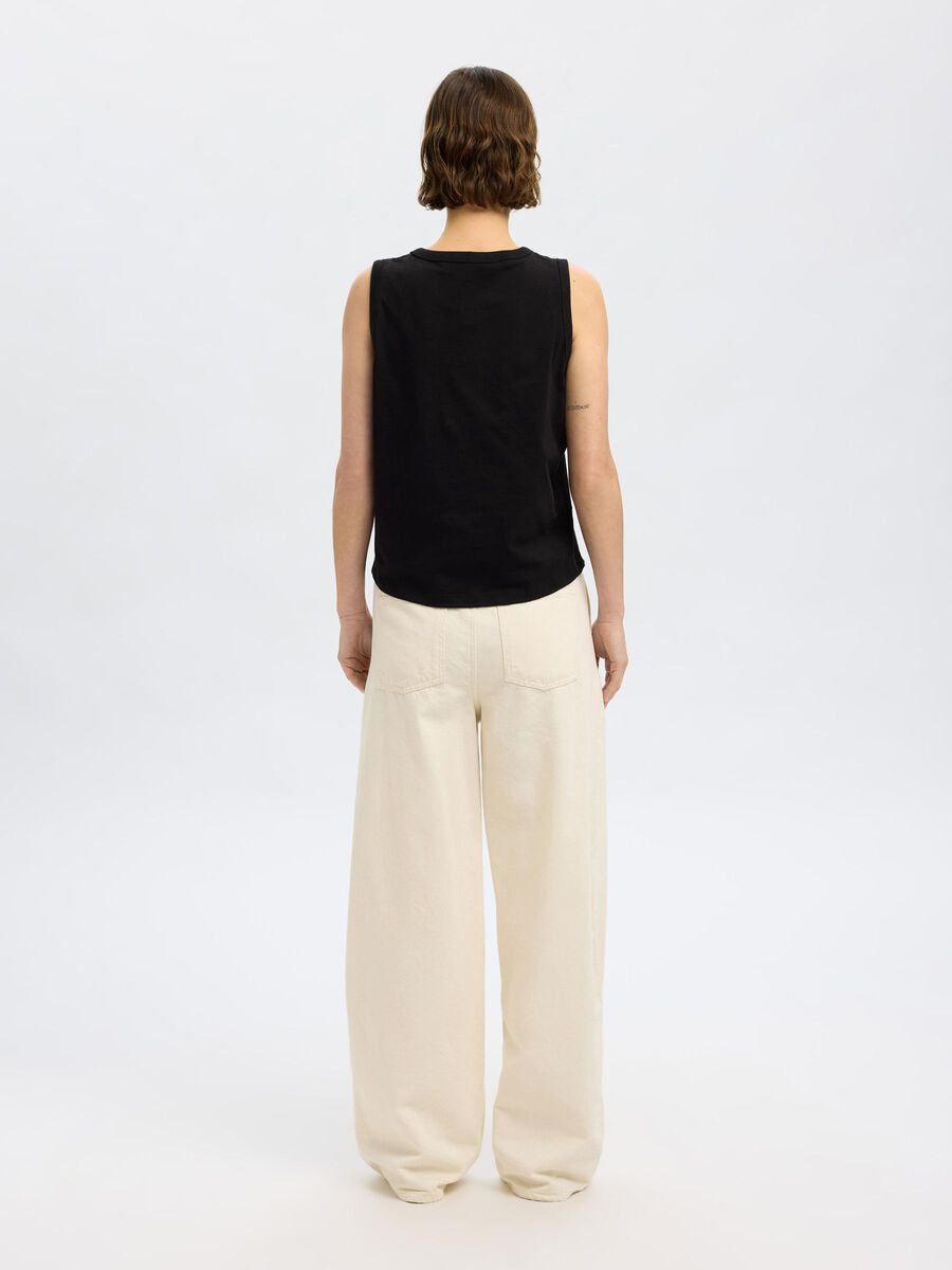 Selected 100% COTTON TANK TOP, Black, highres - 16096484_Black_004.jpg