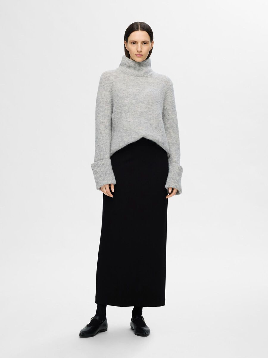 Selected ROLL NECK WOOL BLEND JUMPER, Light Grey Melange, highres - 16094526_LightGreyMelange_005.jpg