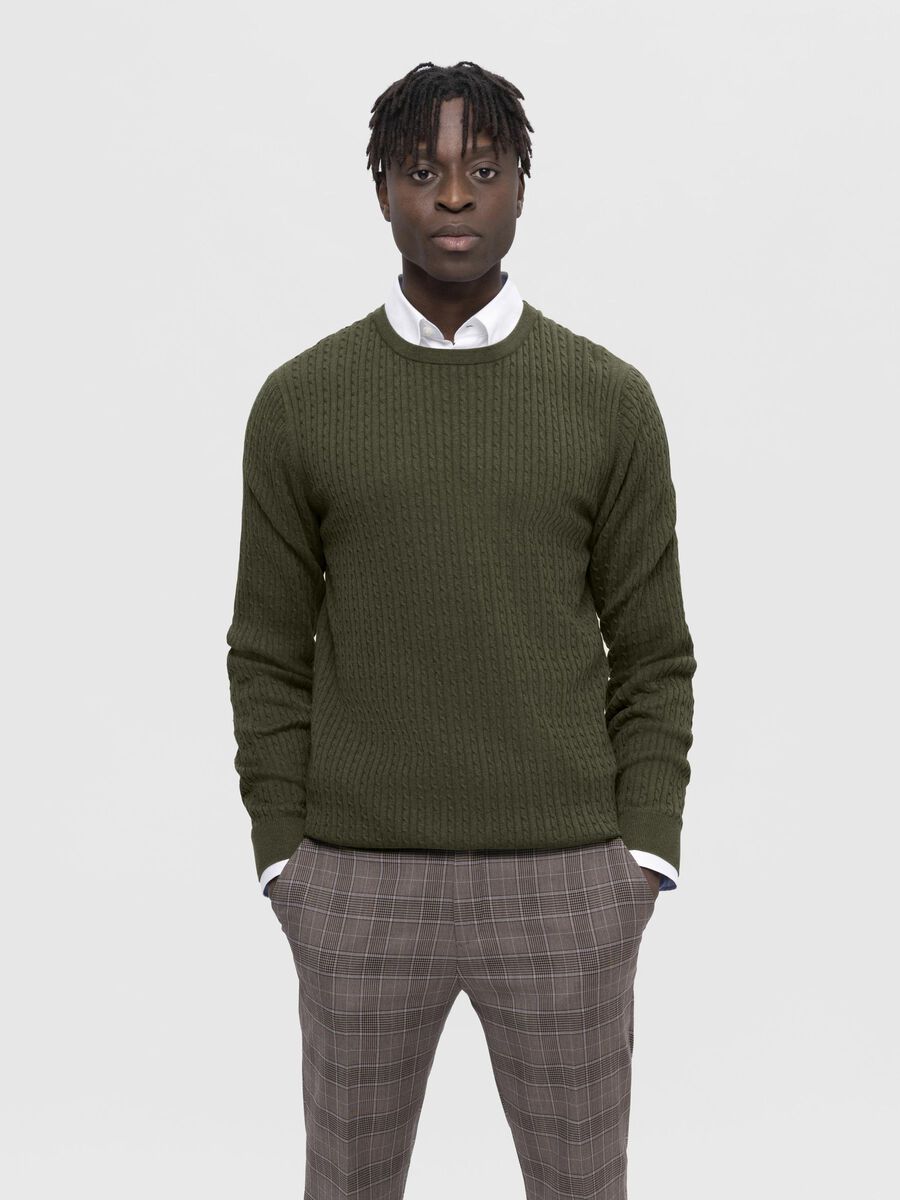 Selected CABLE KNIT JUMPER, Ivy Green, highres - 16090606_IvyGreen_1048086_003.jpg