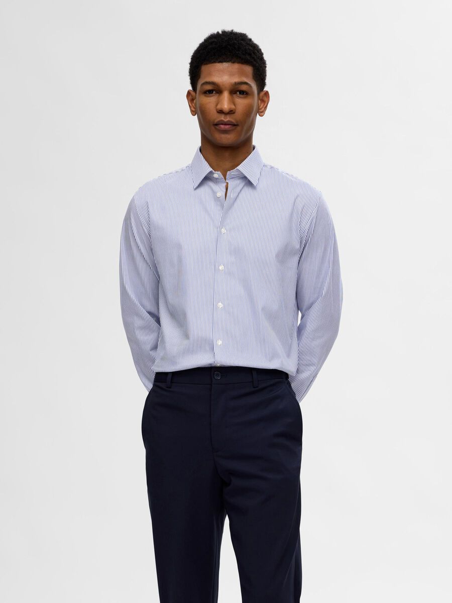 Selected SLIM FIT STRETCH SHIRT, True Navy, highres - 16092939_TrueNavy_1123756_003.jpg