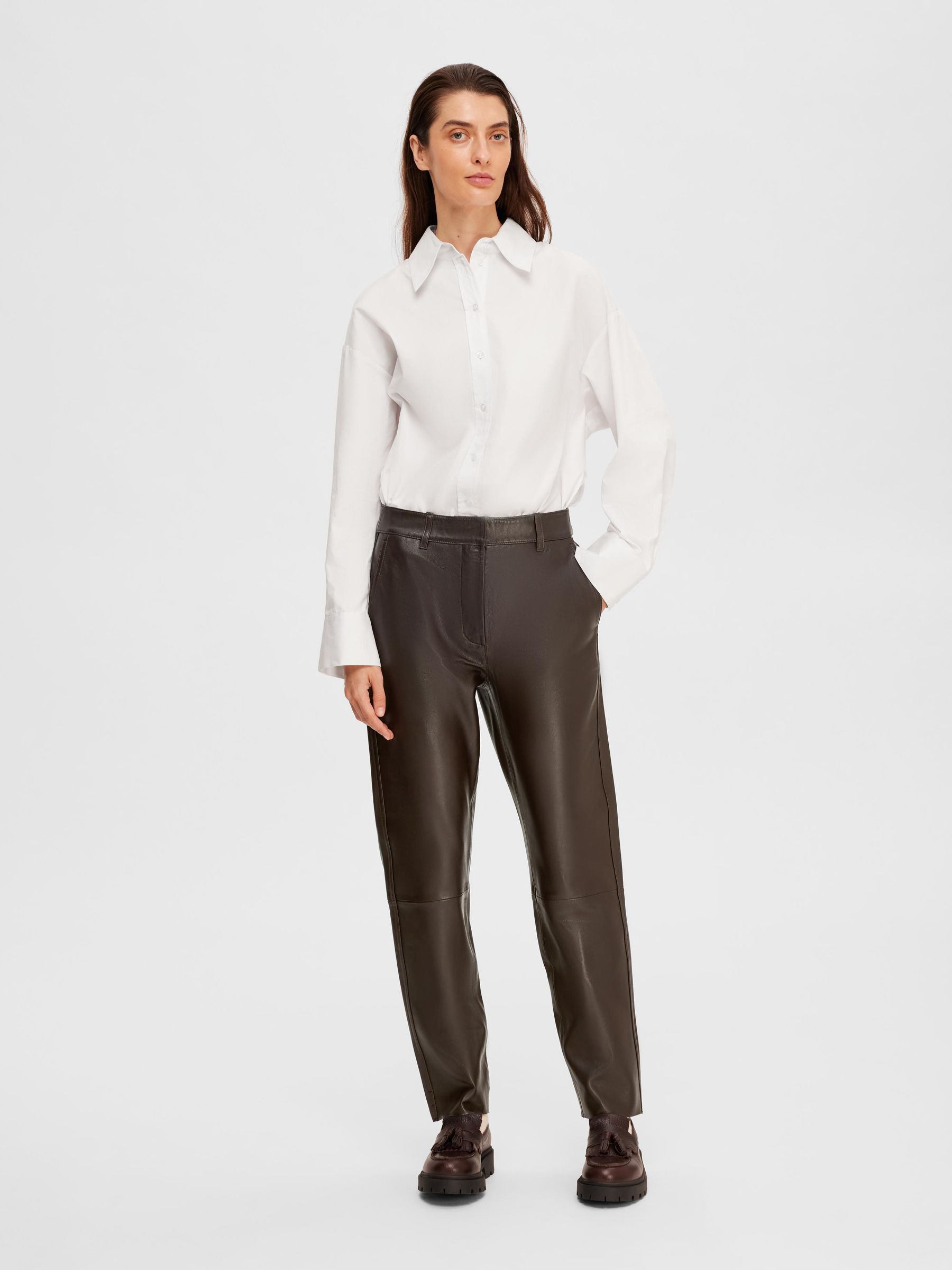 Selected femme leather pants top