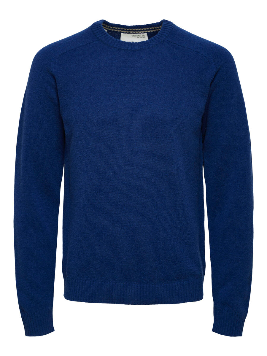 Selected LAMB WOOL - JUMPER, Navy Blue, highres - 16075826_NavyBlue_794371_001.jpg