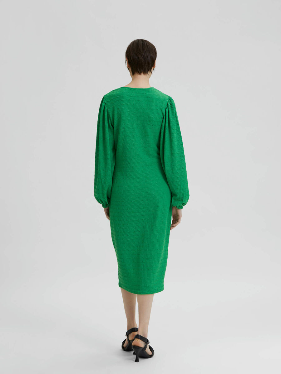Selected LONG SLEEVED MIDI DRESS, Kelly Green, highres - 16085963_KellyGreen_004.jpg