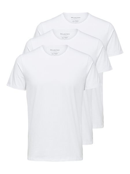 Selected 3-PACK PIMA COTTON T-SHIRT, Bright White, highres - 16076191_BrightWhite_003.jpg
