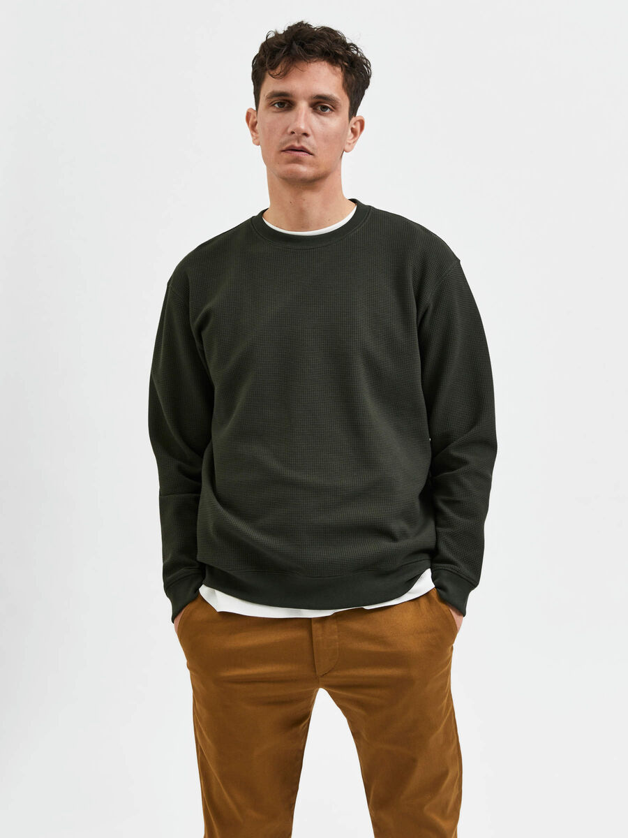 Selected EN MAILLE SWEAT-SHIRT, Rosin, highres - 16085661_Rosin_003.jpg