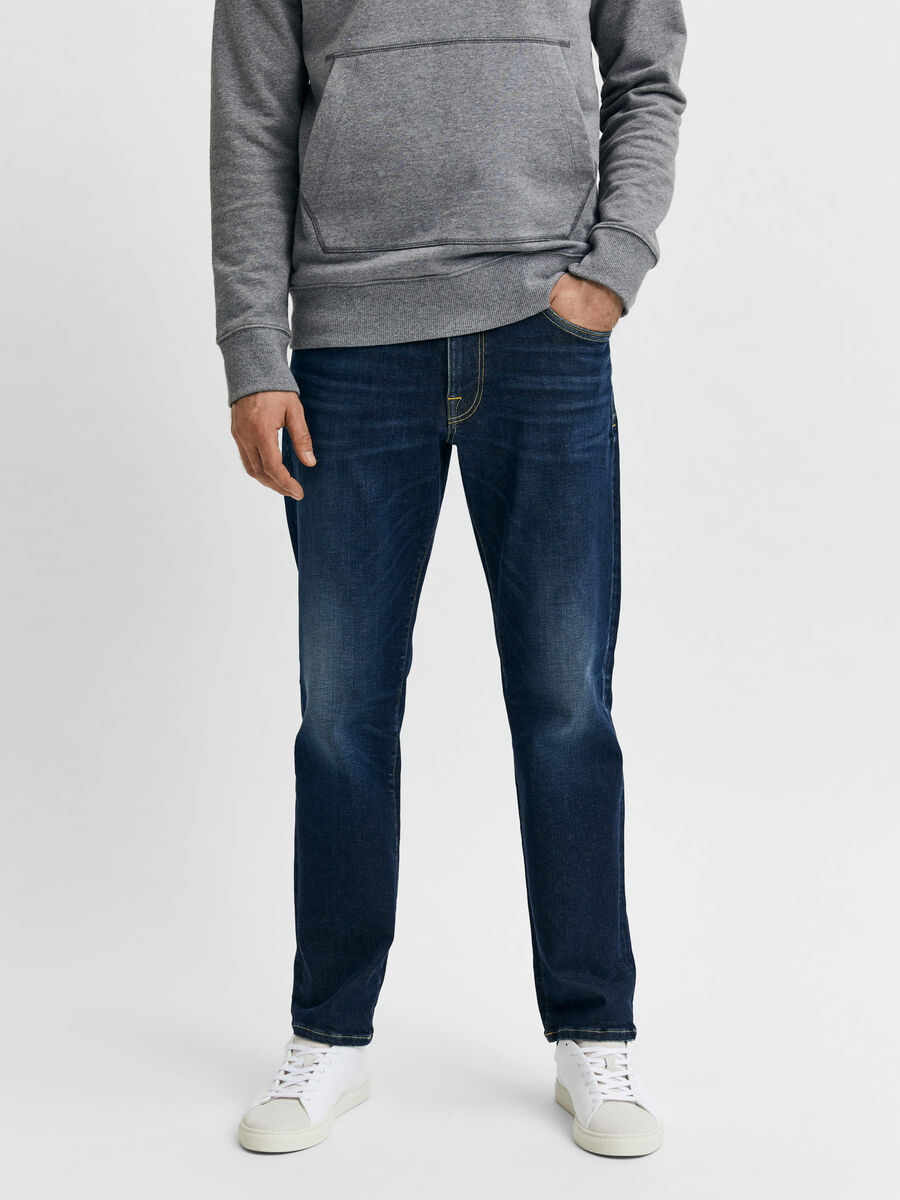 Selected 6294 - SUPER STRETCH DARK BLUE STRAIGHT FIT JEANS, Dark Blue Denim, highres - 16080602_DarkBlueDenim_003.jpg