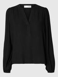 Selected VISCOSE BLEND BLOUSE, Black, highres - 16094292_Black_001.jpg