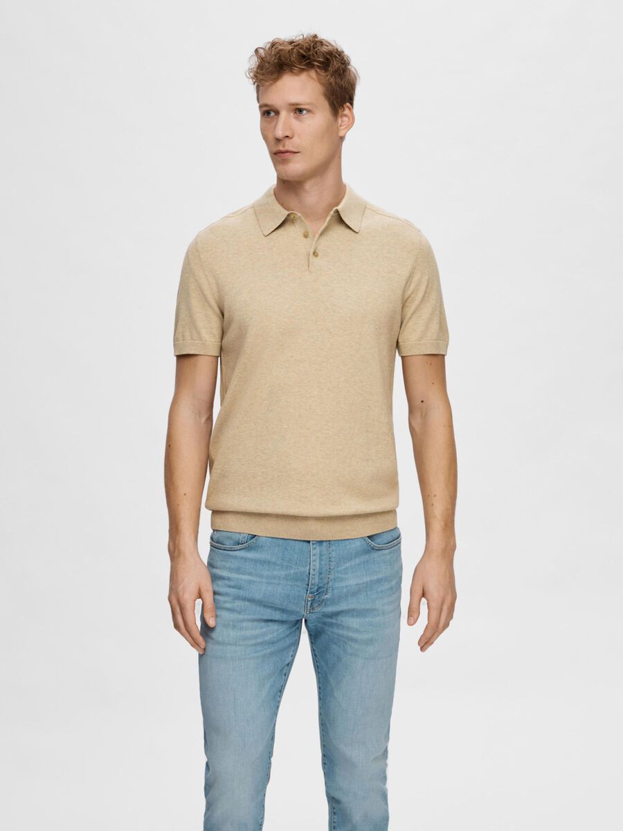 Selected KNITTED POLO SHIRT, Kelp, highres - 16092437_Kelp_1078017_003.jpg