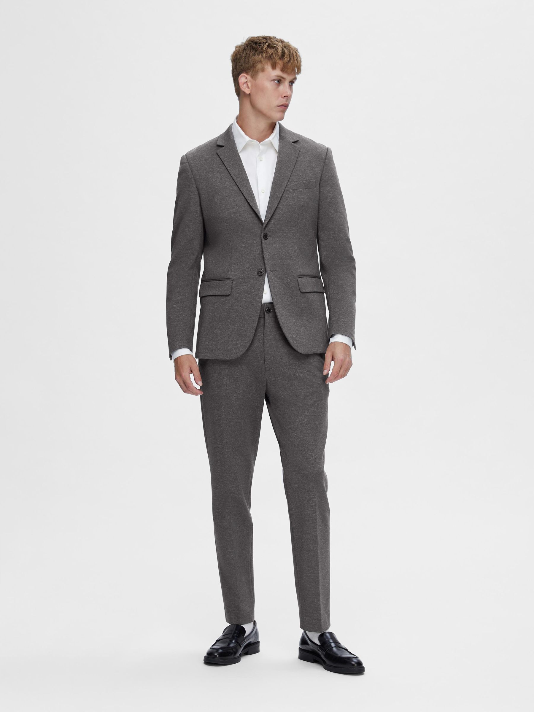Grey jersey blazer top