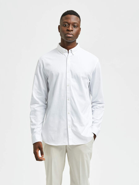 Selected BUTTON DOWN SHIRT, White, highres - 16082913_White_003.jpg