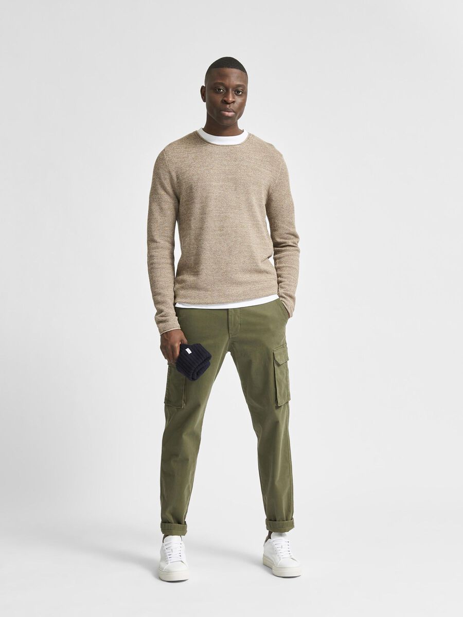 Selected CREW NECK - PULLOVER, Sand, highres - 16062814_Sand_816489_005.jpg