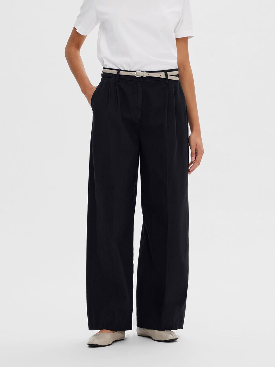 Selected PLEATED WIDE-LEG TROUSERS, Dark Sapphire, highres - 16092574_DarkSapphire_003.jpg