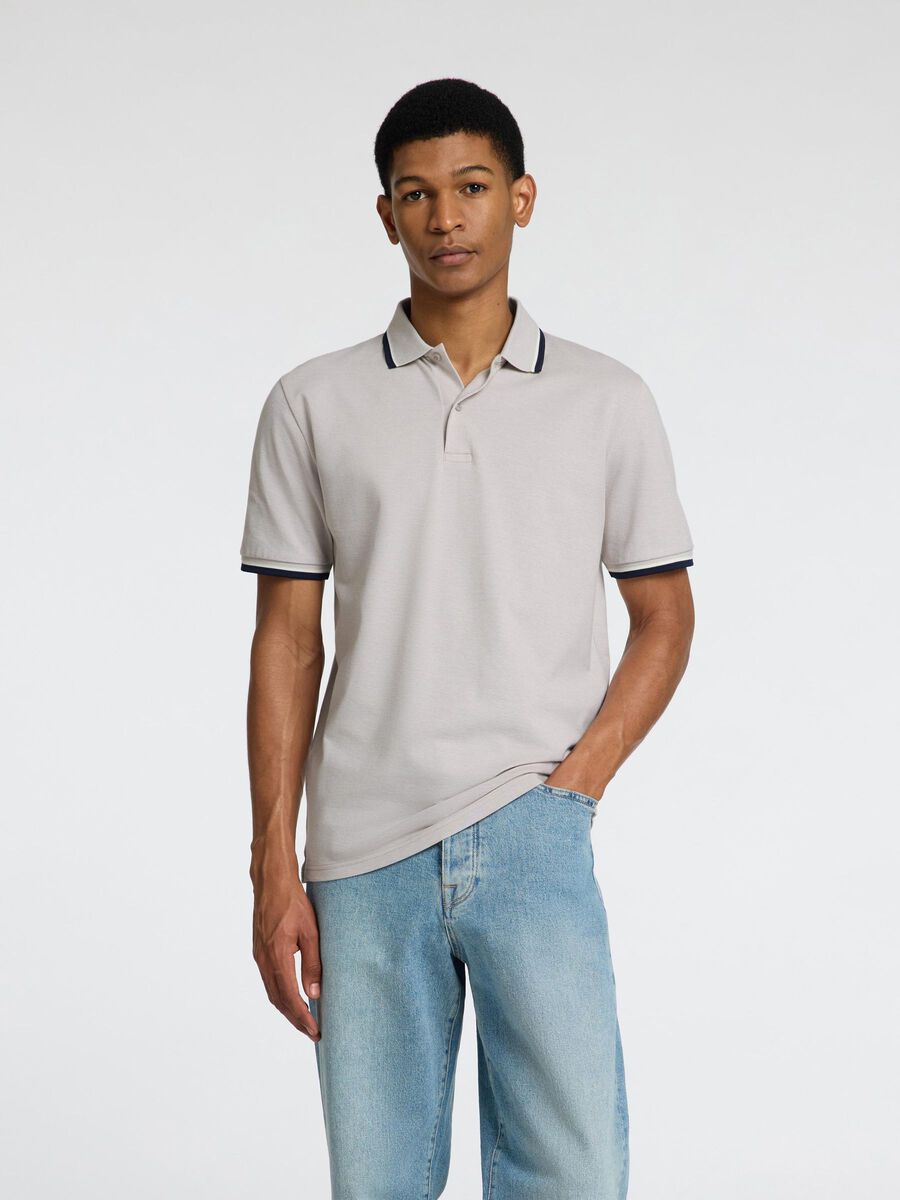 Selected SHORT SLEEVED POLO SHIRT, Pure Cashmere, highres - 16095852_PureCashmere_1151911_003.jpg