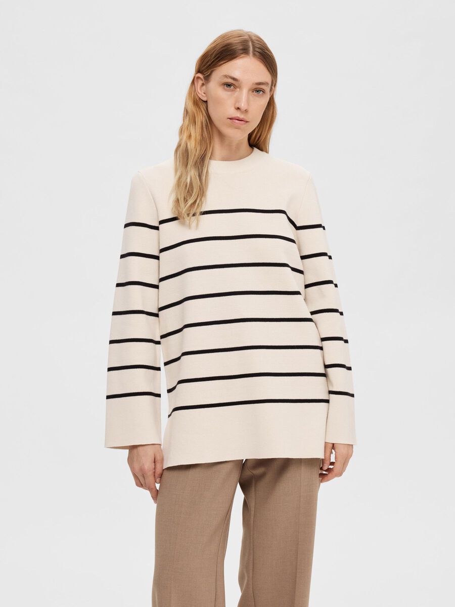 Selected OVERSIZED STRIKKET PULLOVER, Birch, highres - 16090338_Birch_1043155_003.jpg