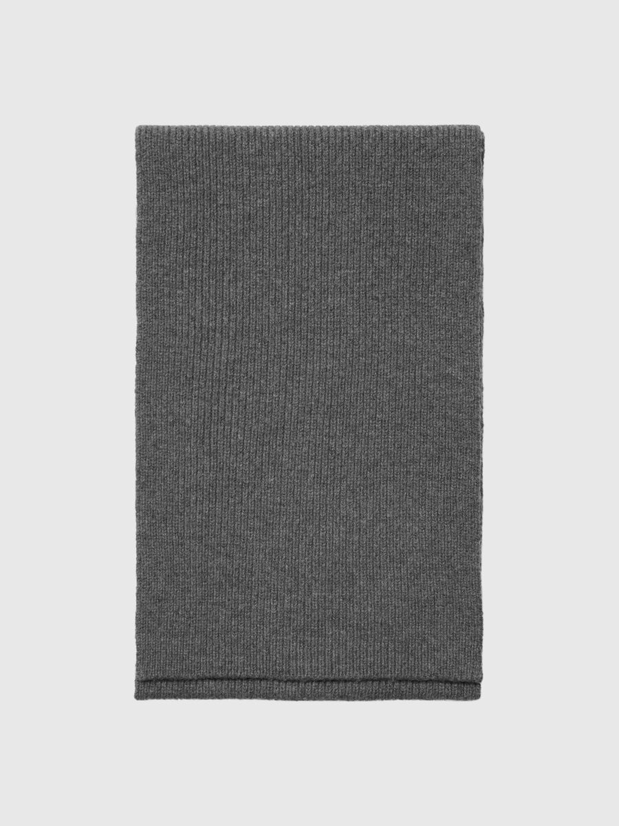 Selected 100% MERINO WOOL SCARF, Medium Grey Melange, highres - 16094980_MediumGreyMelange_001.jpg