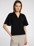 Selected SHORT SLEEVED V-NECK TOP, Black, highres - 16096373_Black_008.jpg