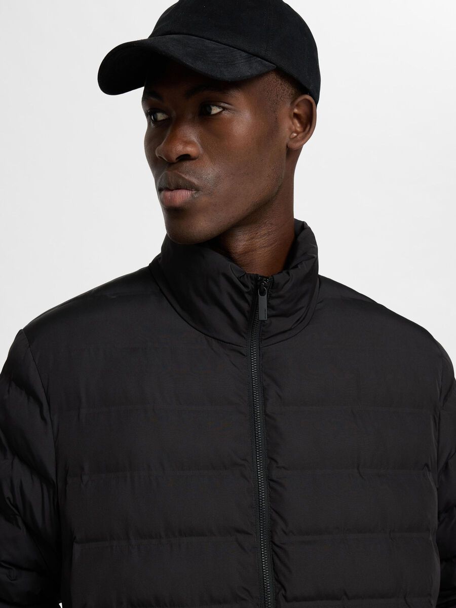Selected PADDED QUILTED JACKET, Black, highres - 16089395_Black_004.jpg