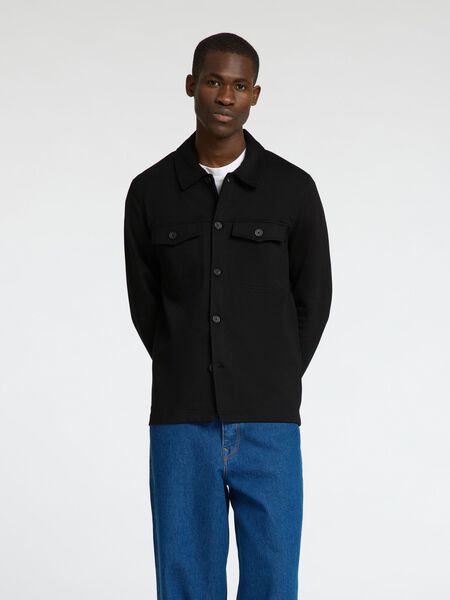 Selected REGULAR FIT  OVERSHIRT, Black, highres - 16098110_Black_003.jpg