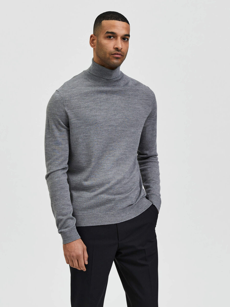 Selected SLIM FIT TURTLENECK, Titanium, highres - 16084840_Titanium_940836_003.jpg