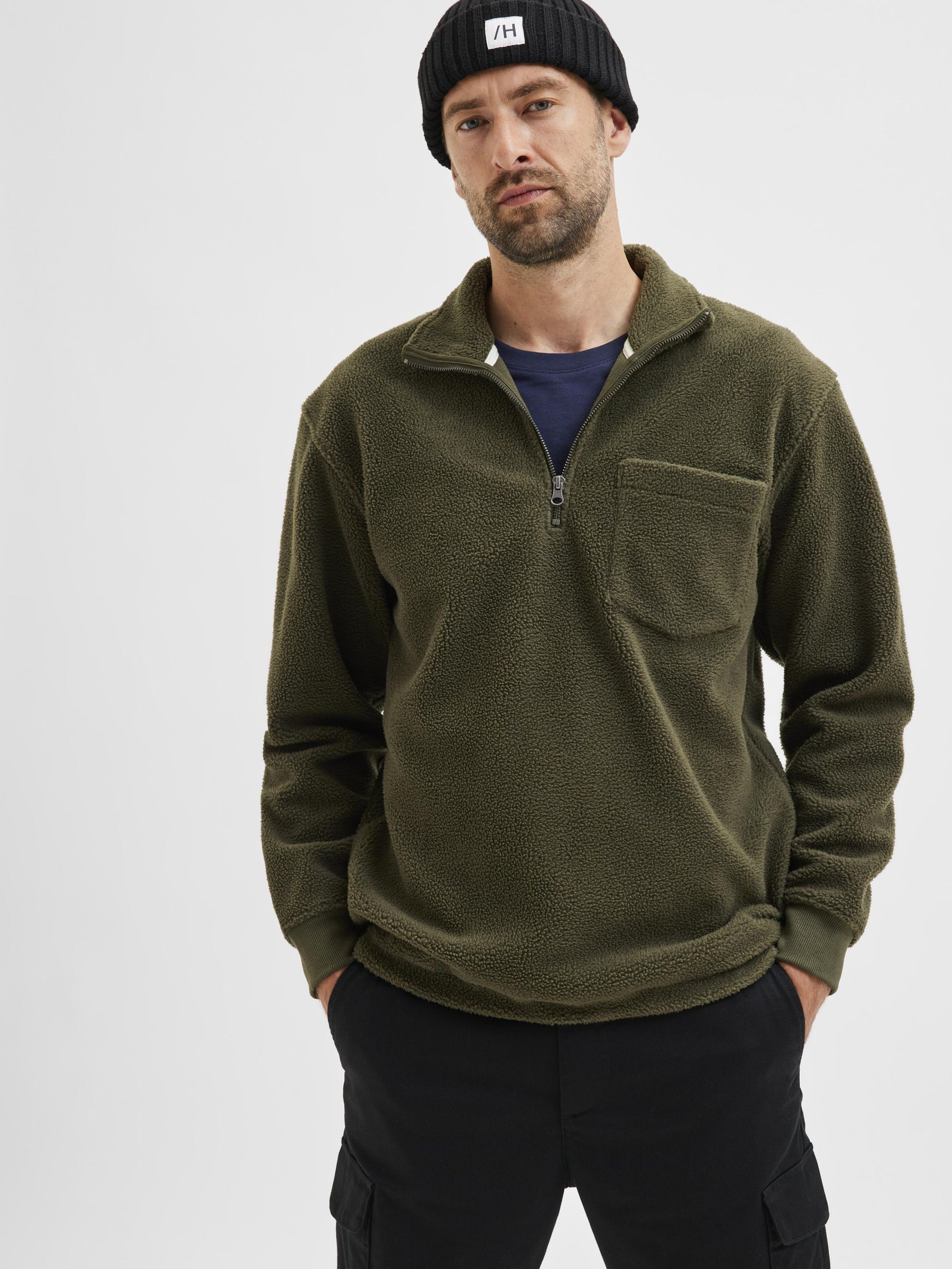teddy quarter zip fleece
