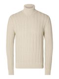 Selected CABLE-KNIT ROLL NECK PULLOVER, Oatmeal, highres - 16090707_Oatmeal_001.jpg