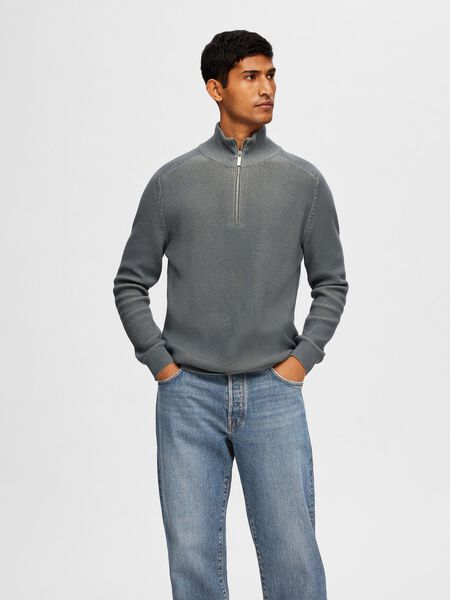 Selected HALF-ZIP BAUMWOLL PULLOVER, Stormy Weather, highres - 16092674_StormyWeather_1092616_003.jpg