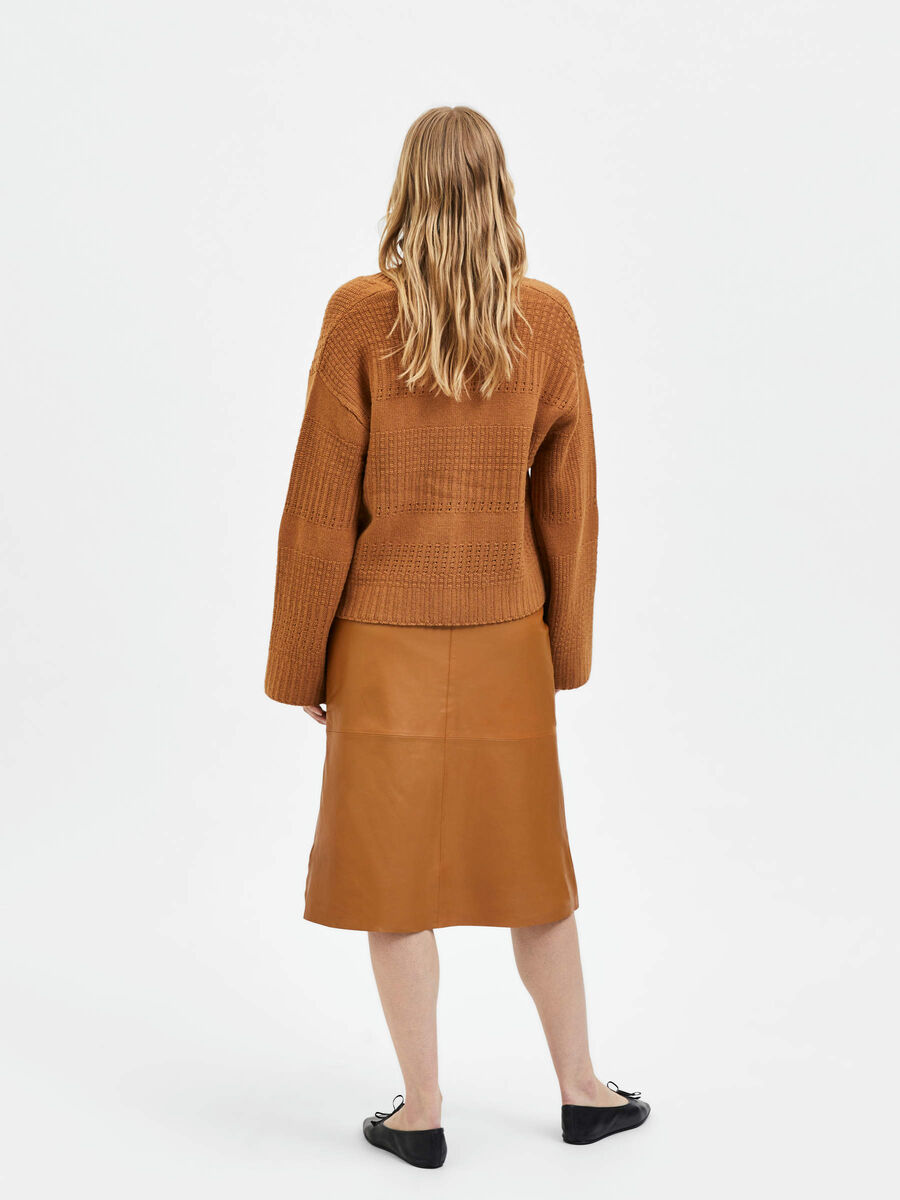 Selected CHUNKY KNITTED CARDIGAN, Brown Sugar, highres - 16085466_BrownSugar_004.jpg