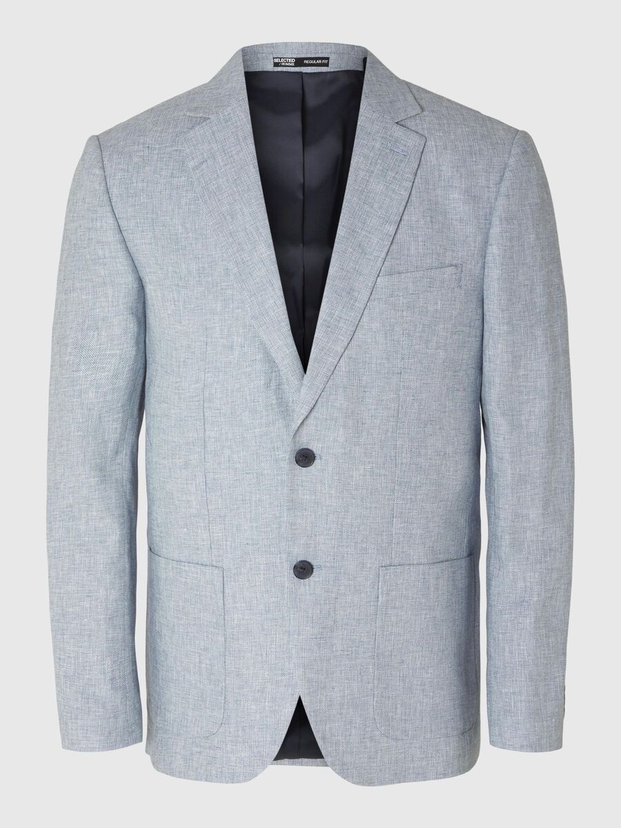Selected REGULAR FIT LINEN BLEND BLAZER, Light Blue, highres - 16092961_LightBlue_001.jpg