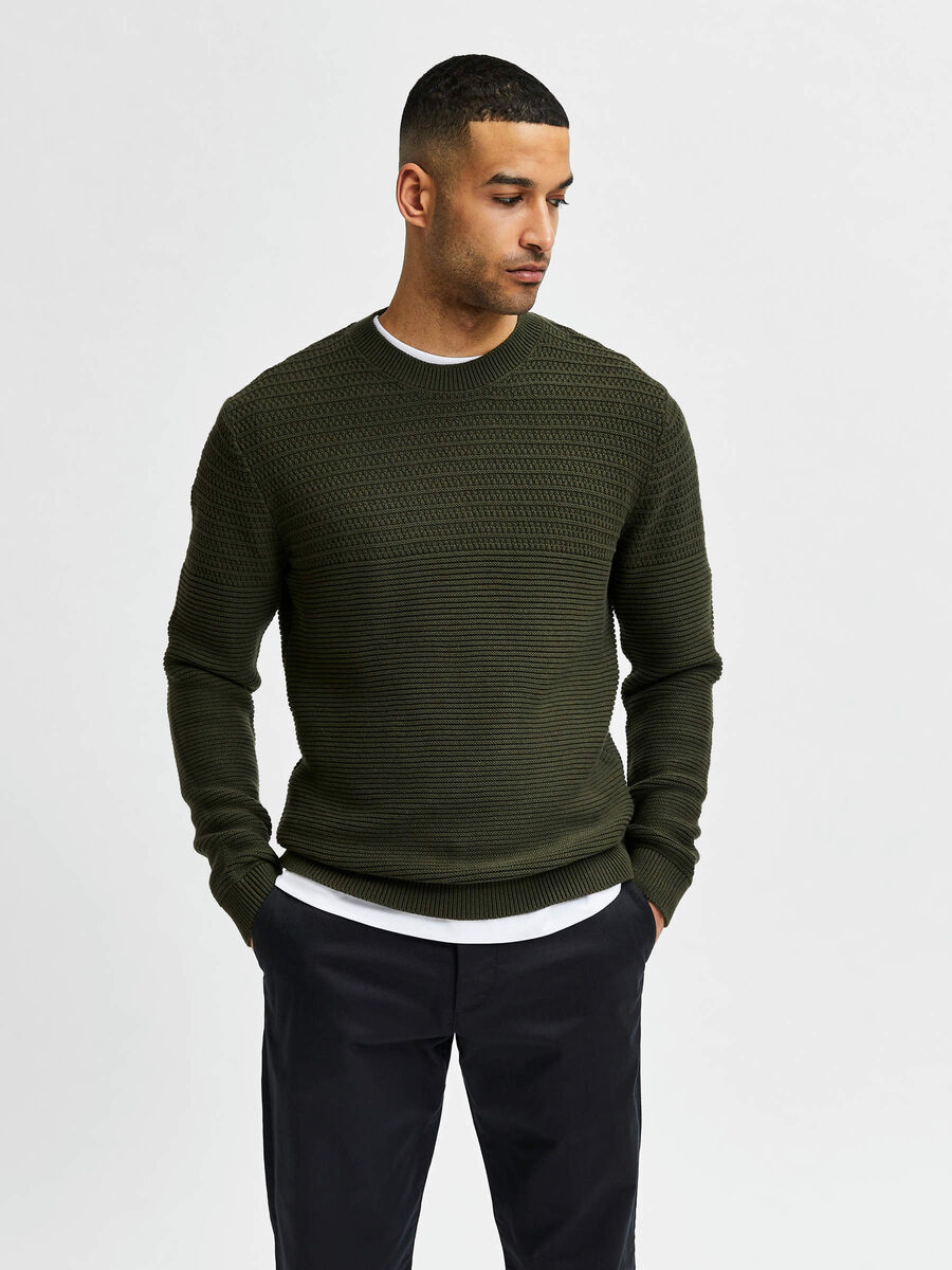 Selected ORGANIC COTTON JUMPER, Forest Night, highres - 16074693_ForestNight_859653_003.jpg