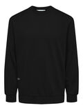 Selected CREW NECK SWEATSHIRT, Black, highres - 16083414_Black_001.jpg