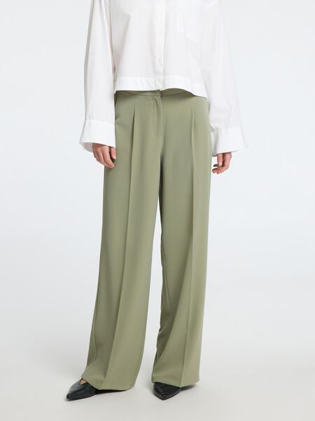 Selected WOVEN WIDE-LEG TROUSERS, Vetiver, highres - 16089912_Vetiver_003.jpg