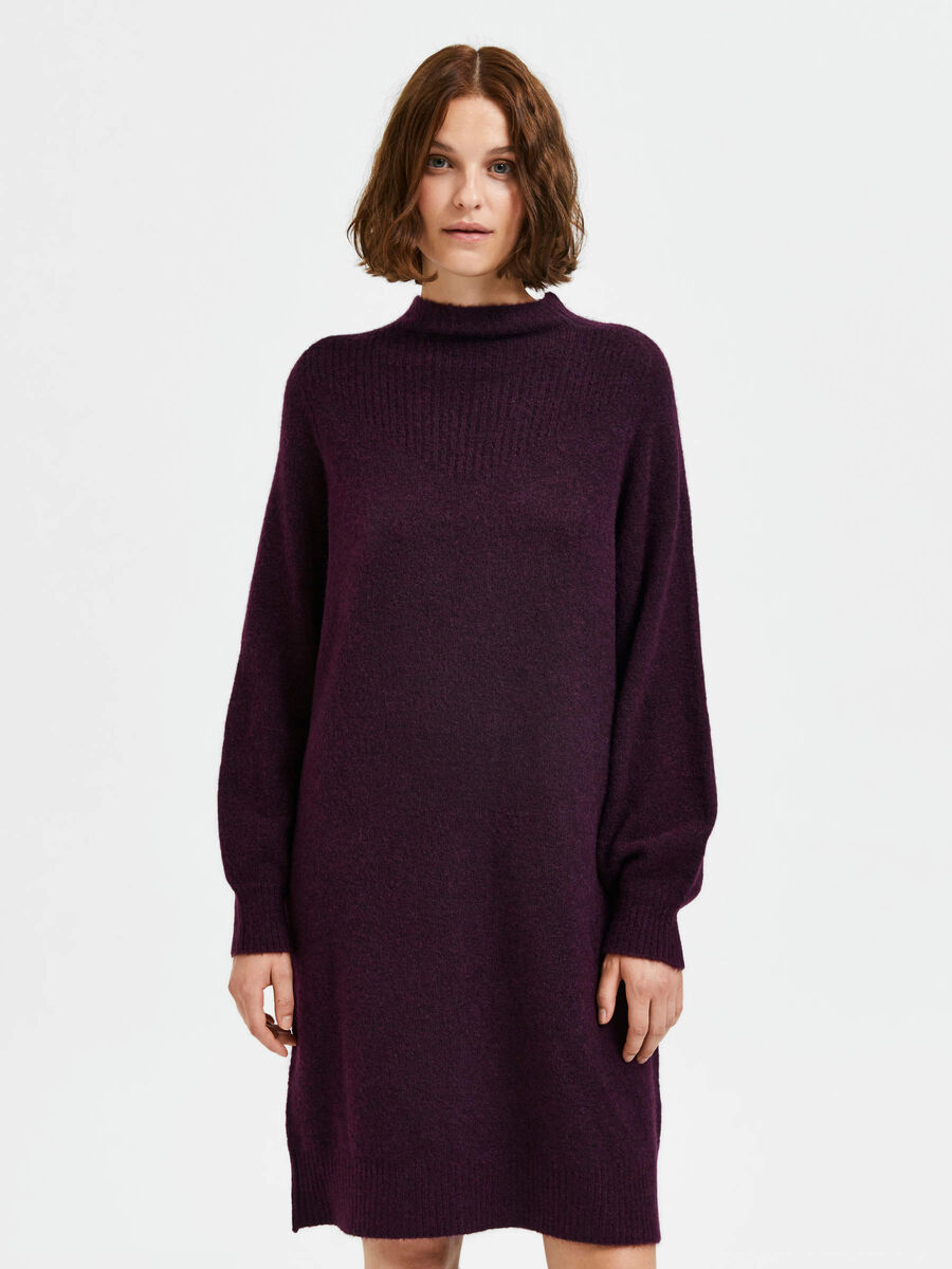 Selected RIBBED KNITTED DRESS, Potent Purple, highres - 16087624_PotentPurple_991611_003.jpg