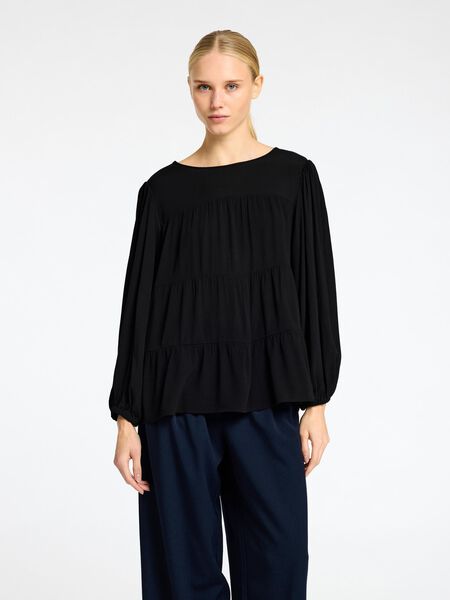 Selected VISCOSE MÉLANGÉE BLOUSE, Black, highres - 16097969_Black_003.jpg