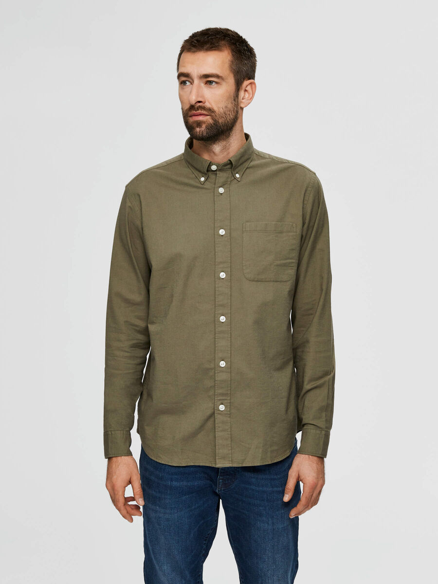 Selected OXFORD SHIRT, Aloe, highres - 16077359_Aloe_003.jpg