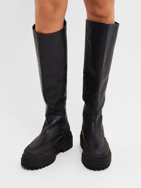 Selected CHUNKY LEATHER BOOTS, Black, highres - 16087184_Black_003.jpg