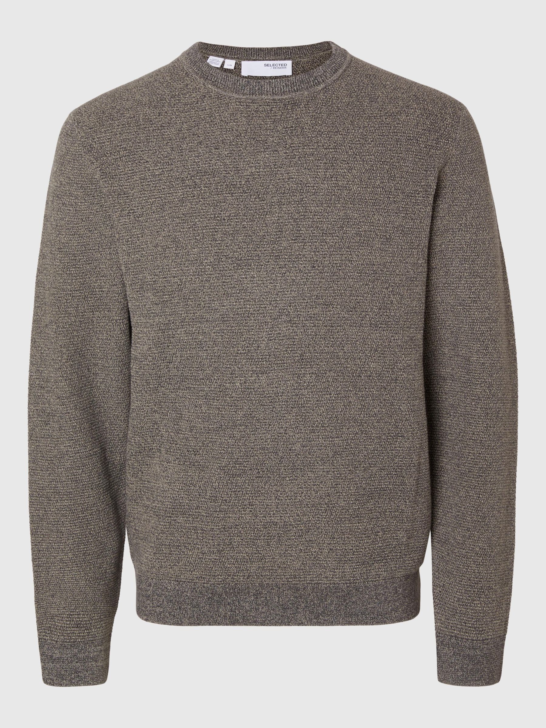100 COTTON CREW NECK JUMPER Grey SELECTED HOMME
