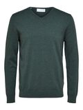 Selected PIMABAUMWOLL V-AUSSCHNITT PULLOVER, Darkest Spruce, highres - 16074683_DarkestSpruce_1009559_001.jpg