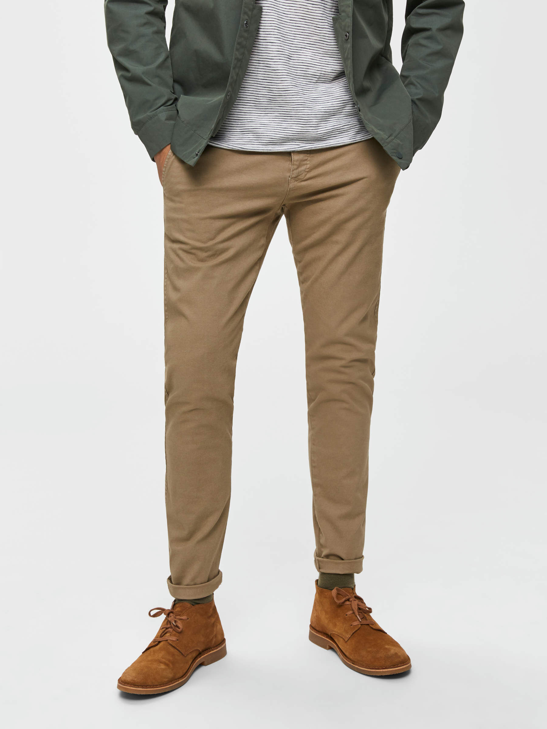 SLHLUCA SKINNY FIT CHINOS Grey SELECTED HOMME