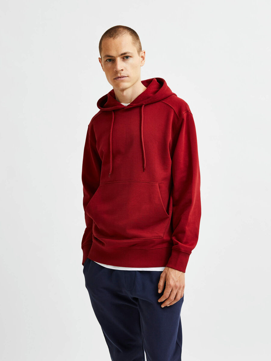 Selected ORGANIC COTTON SWEATSHIRT, Sun-Dried Tomato, highres - 16078630_SunDriedTomato_003.jpg