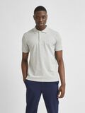 Selected TEJIDO PIQUÉ DE CORTE REGULAR FIT POLO, Light Grey Melange, highres - 16078604_LightGreyMelange_003.jpg